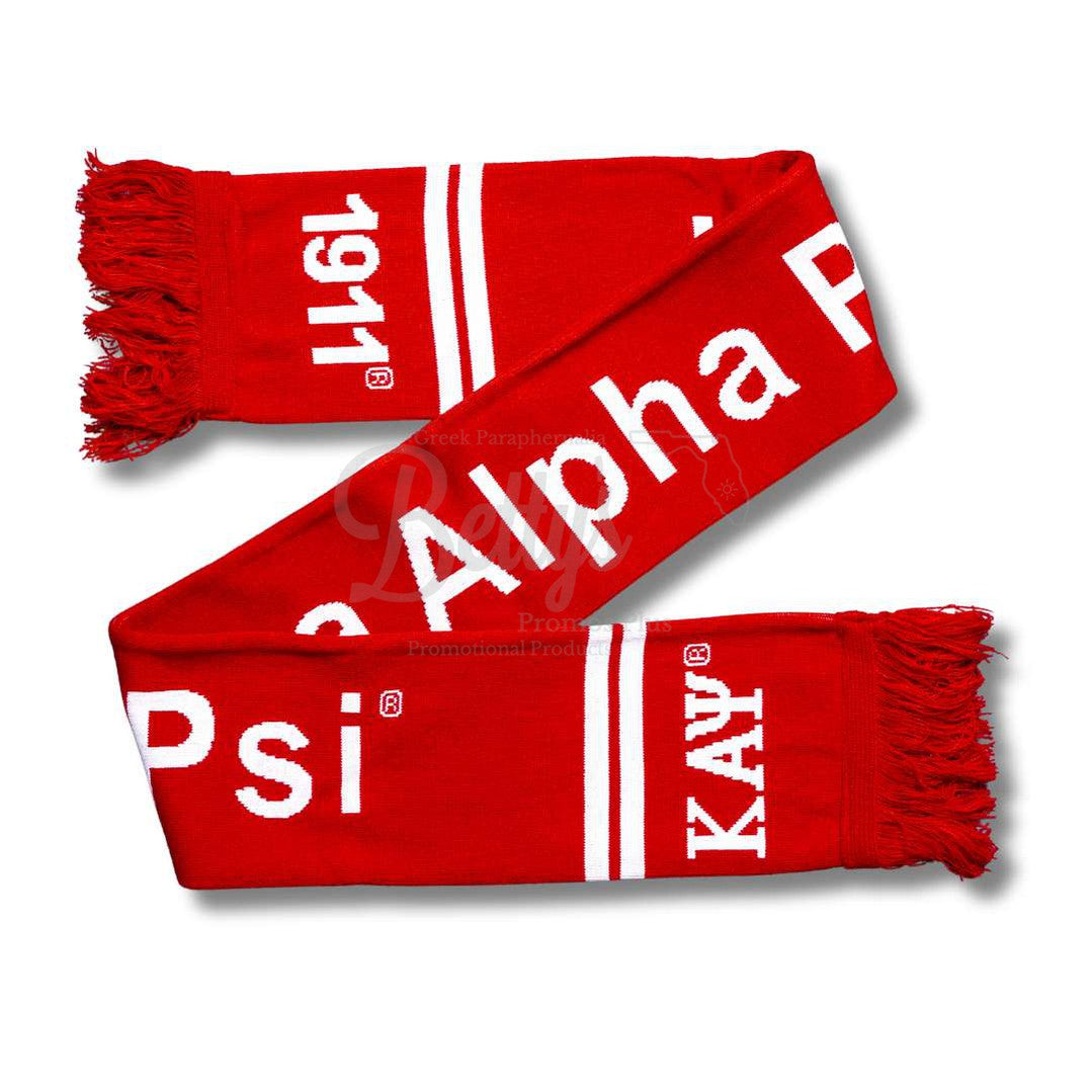 Kappa Alpha Psi ΚΑΨ Fraternity Knit ScarfRed-Betty's Promos Plus Greek Paraphernalia