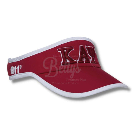 Kappa Alpha Psi ΚΑΨ Greek Letter Featherlight Embroidered Moisture Wicking VisorRed-Betty's Promos Plus Greek Paraphernalia