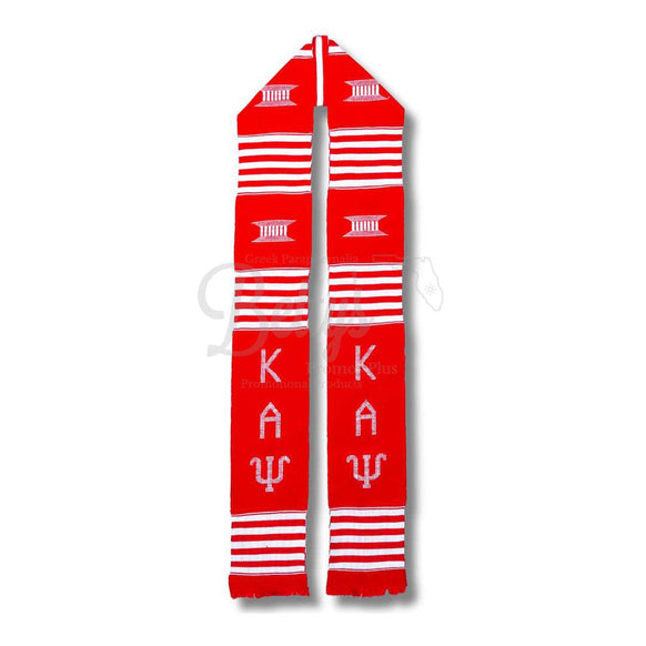 Kappa Alpha Psi ΚΑΨ Greek Letters Kente Cloth Graduation StoleRed-Betty's Promos Plus Greek Paraphernalia