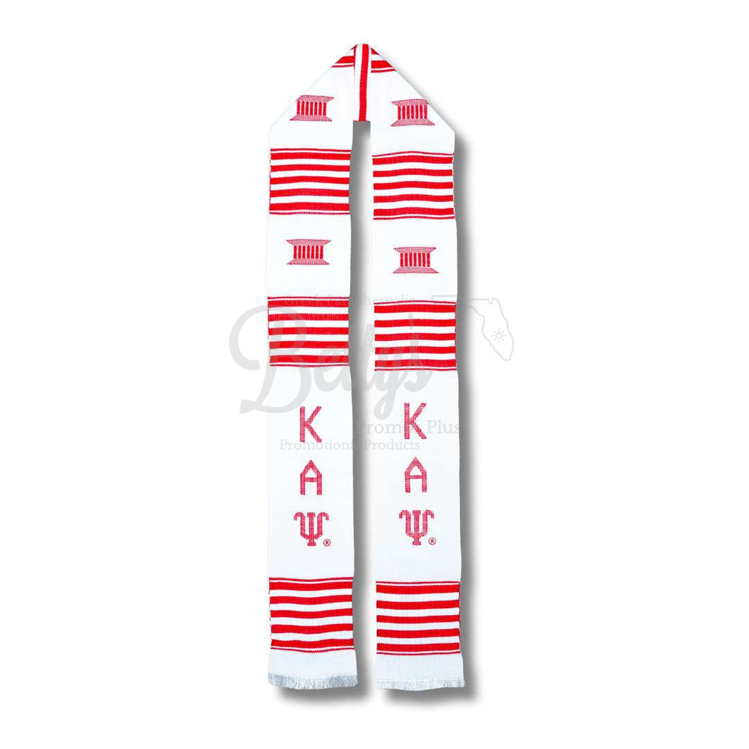 Kappa Alpha Psi ΚΑΨ Greek Letters Kente Cloth Graduation StoleWhite-Betty's Promos Plus Greek Paraphernalia