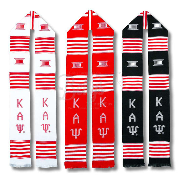 Kappa Alpha Psi ΚΑΨ Greek Letters Kente Cloth Graduation Stole-Betty's Promos Plus Greek Paraphernalia