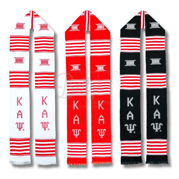 Kappa Alpha Psi ΚΑΨ Greek Letters Kente Cloth Graduation StoleRed-ΚΑΨ-Betty's Promos Plus Greek Paraphernalia