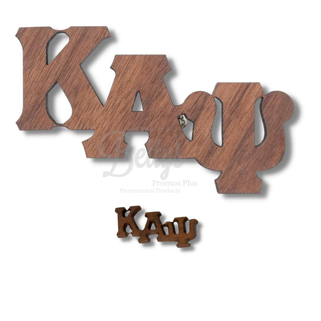 Kappa Alpha Psi ΚΑΨ Greek Letters Wooden Lapel Pin-Betty's Promos Plus Greek Paraphernalia