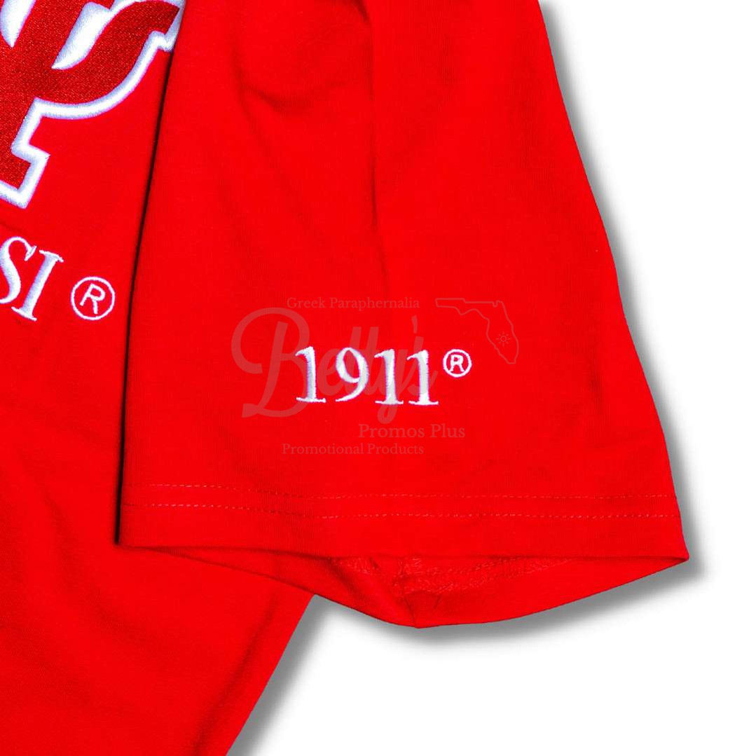 Kappa Alpha Psi ΚΑΨ Luxury Embroidered T-Shirt with 1911 Sleeve-Betty's Promos Plus Greek Paraphernalia