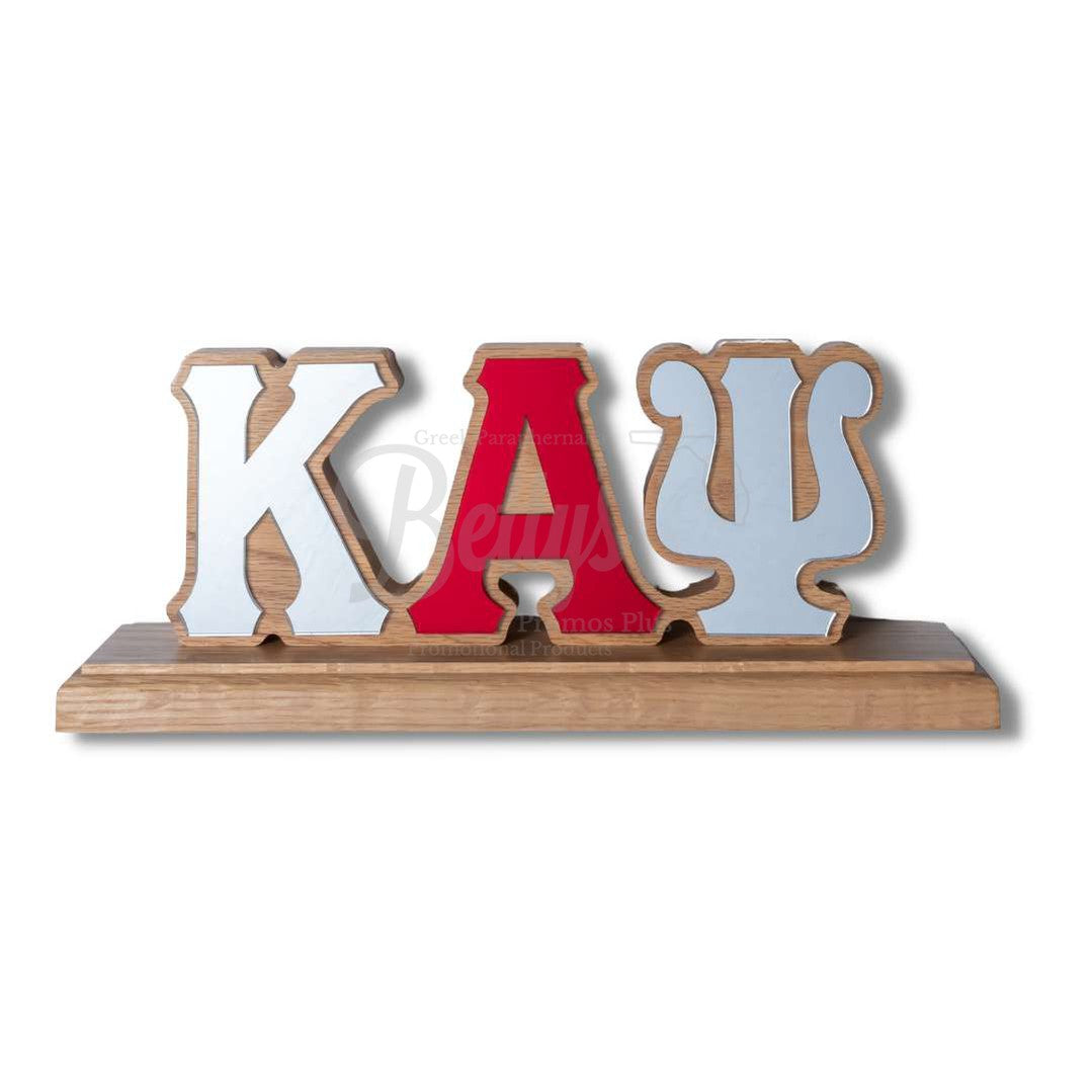 Kappa Alpha Psi ΚΑΨ Mirrored Letters Wooden Desk OrnamentRed-Betty's Promos Plus Greek Paraphernalia