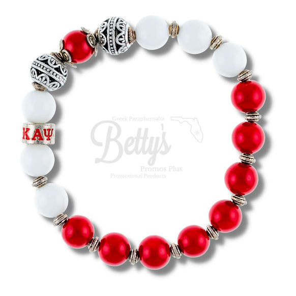 Kappa Alpha Psi ΚΑΨ Royalty Beaded BraceletRed-Betty's Promos Plus Greek Paraphernalia