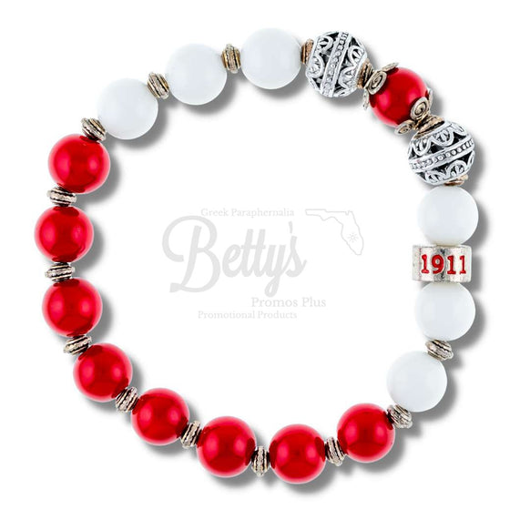 Kappa Alpha Psi ΚΑΨ Royalty Beaded BraceletRed-Betty's Promos Plus Greek Paraphernalia