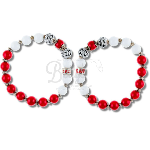 Kappa Alpha Psi ΚΑΨ Royalty Beaded BraceletRed-Betty's Promos Plus Greek Paraphernalia