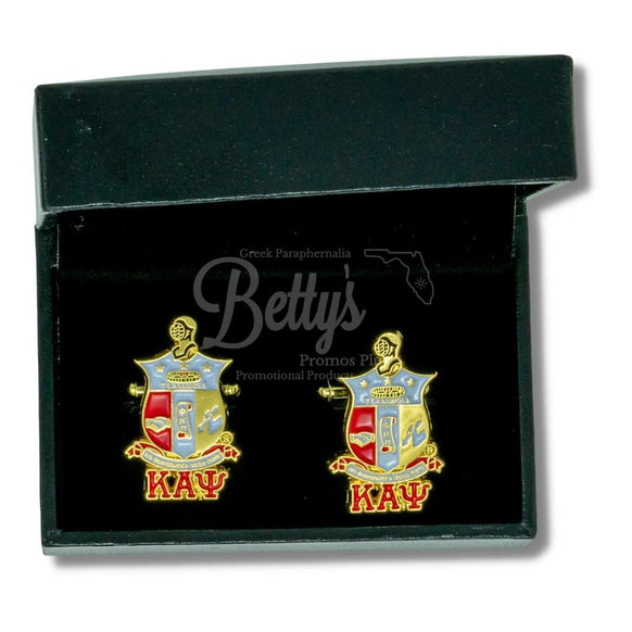 Kappa Alpha Psi KAΨ Shield Cuff LinksGold-Betty's Promos Plus Greek Paraphernalia