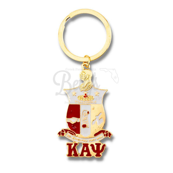 Kappa Alpha Psi ΚΑΨ Shield KeychainGold-Betty's Promos Plus Greek Paraphernalia