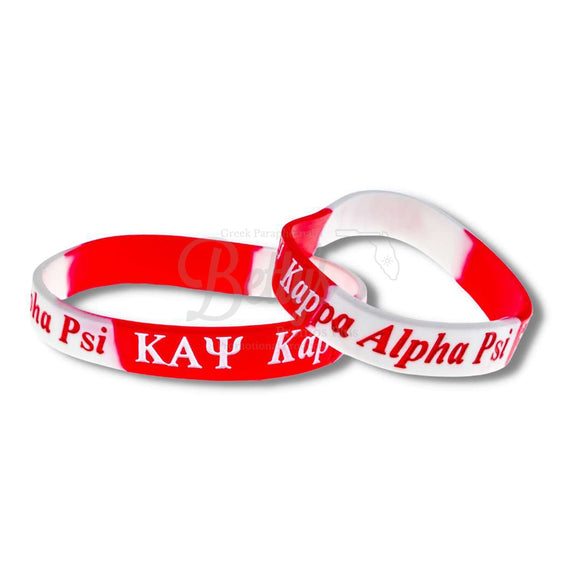 Kappa Alpha Psi ΚΑΨ Silicone Rubber Wristband BraceletRed-Betty's Promos Plus Greek Paraphernalia