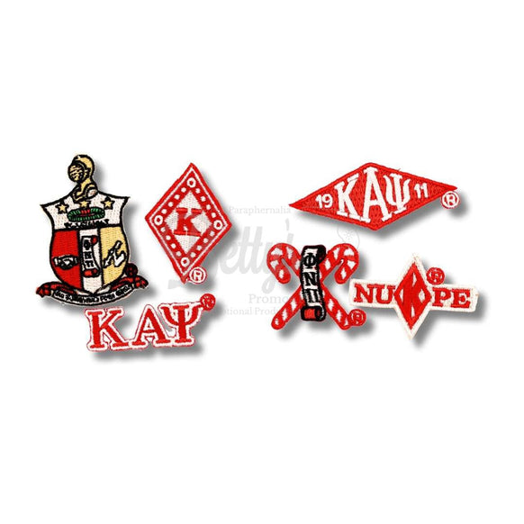 Kappa Alpha Psi ΚΑΨ Stick-On Embroidered Patch Set of 3 Patches-Betty's Promos Plus Greek Paraphernalia