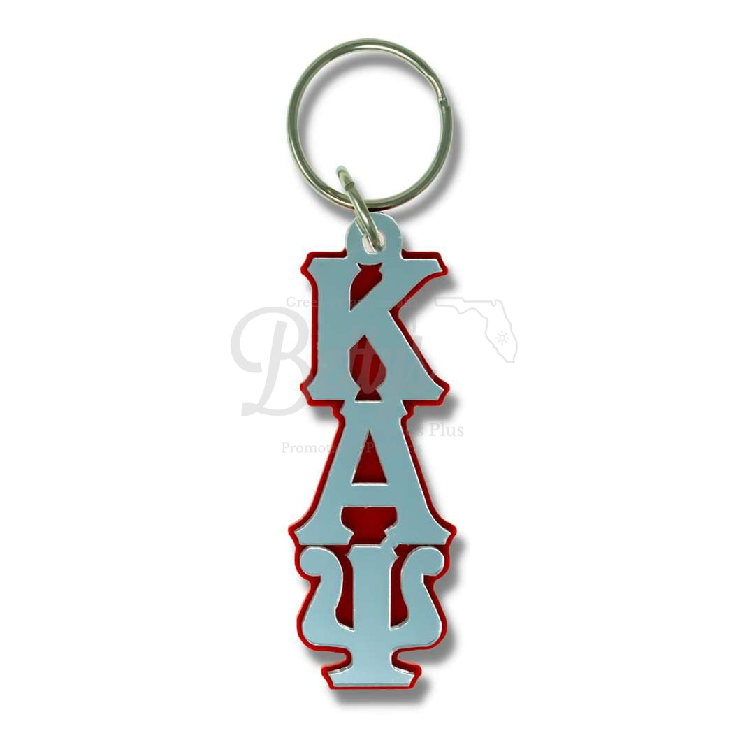Kappa Alpha Psi ΚΑΨ Vertical Letters KeychainRed-Large-Betty's Promos Plus Greek Paraphernalia