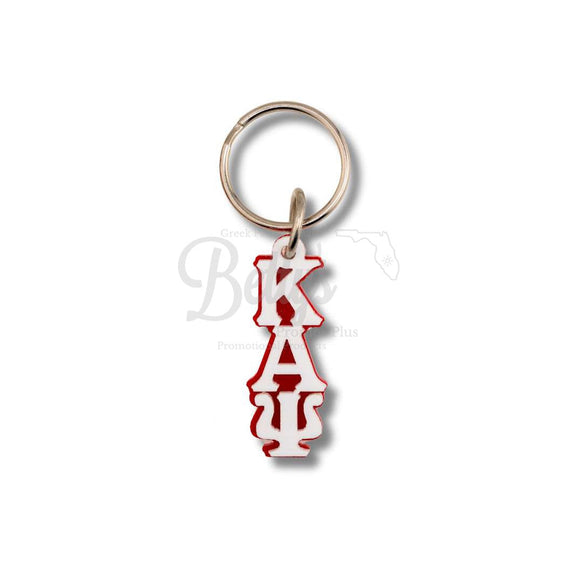 Kappa Alpha Psi ΚΑΨ Vertical Letters KeychainRed Opaque-Small-Betty's Promos Plus Greek Paraphernalia