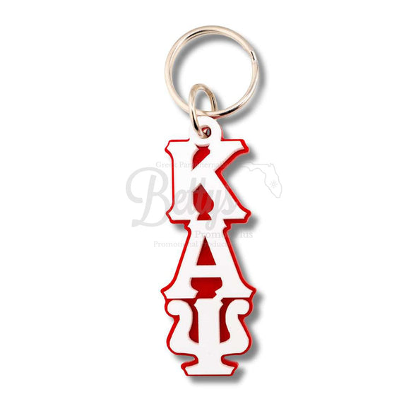 Kappa Alpha Psi ΚΑΨ Vertical Letters KeychainRed Opaque-Large-Betty's Promos Plus Greek Paraphernalia