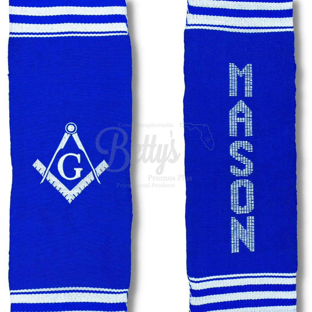 Mason Freemason Masonic Shield Kente Cloth Graduation Stole-Betty's Promos Plus Greek Paraphernalia