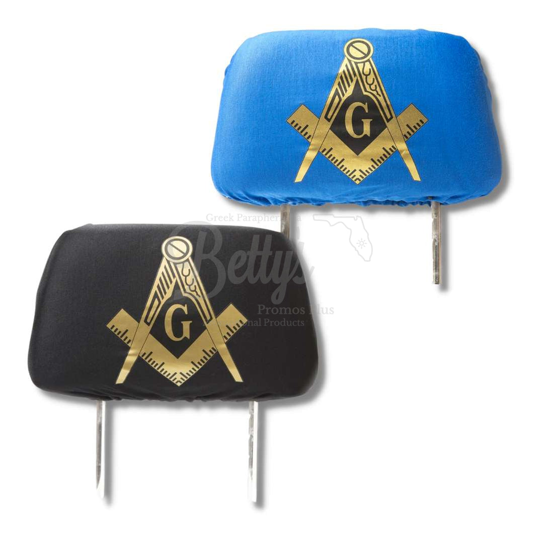 Mason Freemason Shield with Letters Car Seat Headrest Cover-Betty's Promos Plus Greek Paraphernalia