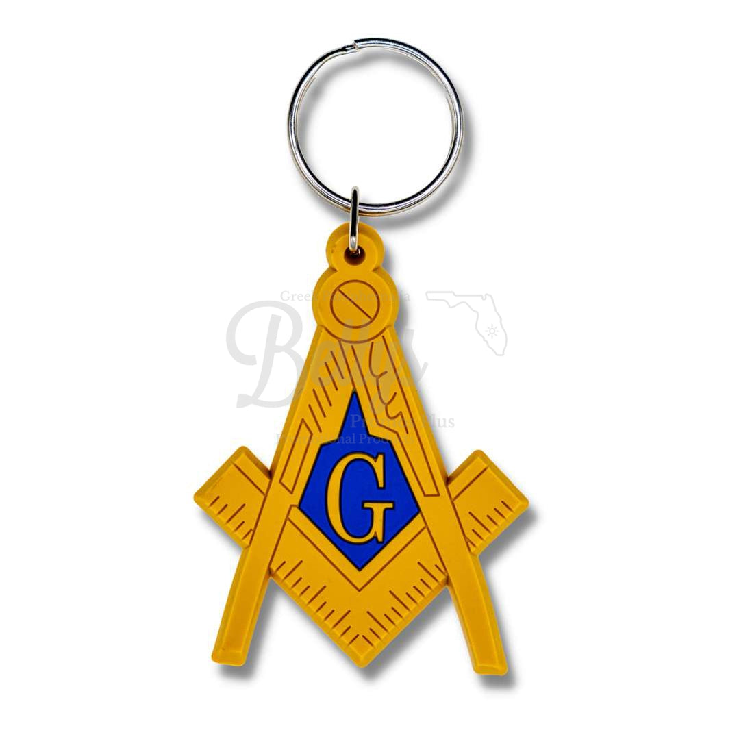 Mason Masonic PVC KeychainPVC-Gold-Betty's Promos Plus Greek Paraphernalia