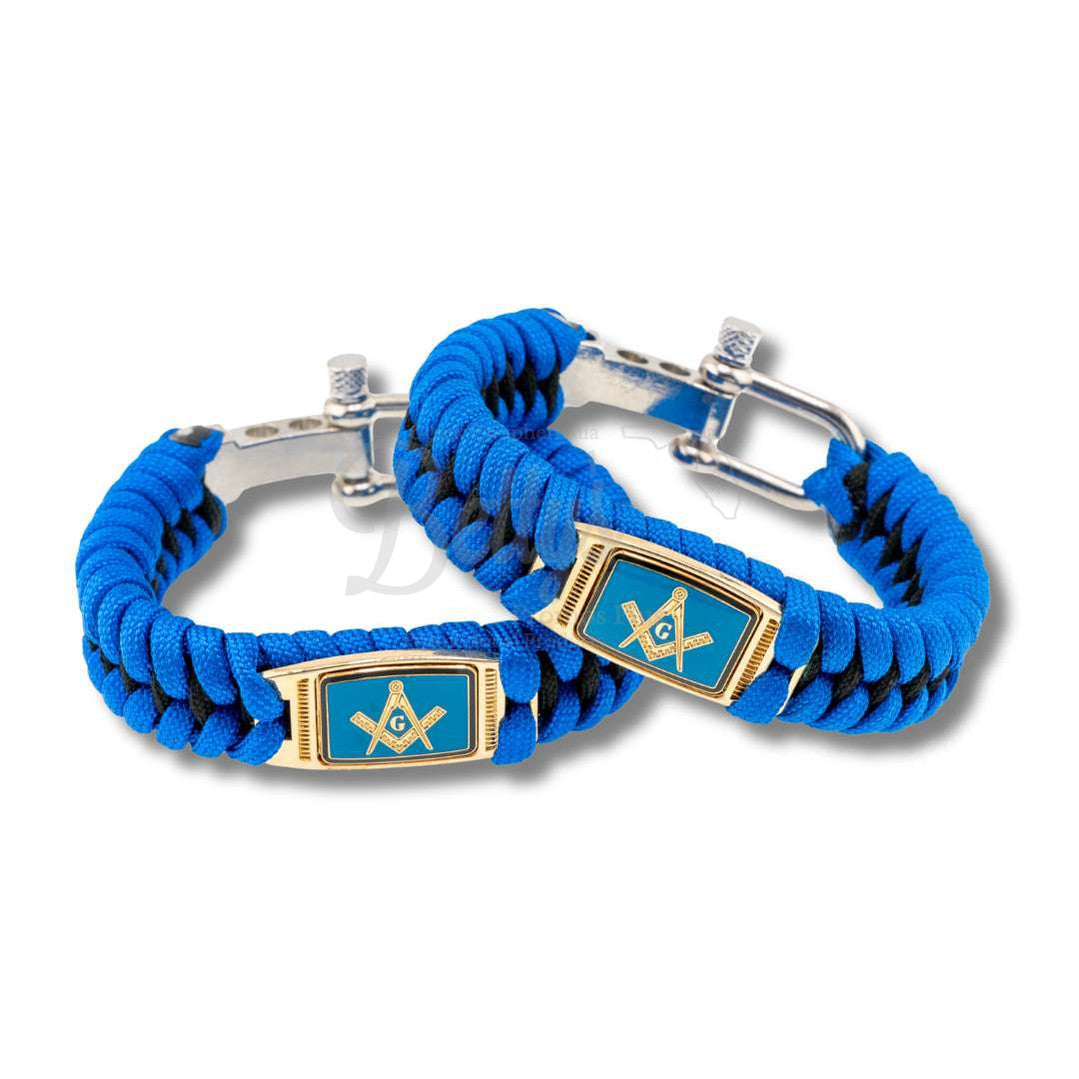 Mason Masonic Shield Paracord Survival BraceletBlue-Betty's Promos Plus Greek Paraphernalia