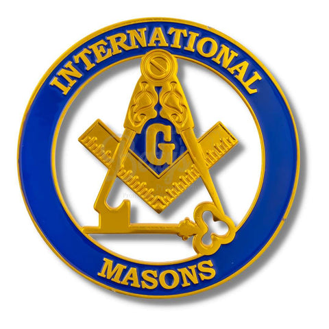 Masonic "International Masons Shield" Car Emblem Freemasons Auto Bumper DecalBlue-Betty's Promos Plus Greek Paraphernalia