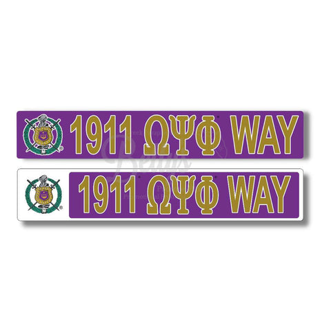 Omega Psi Phi 1911 ΩΨΦ Way Street Sign-Betty's Promos Plus Greek Paraphernalia