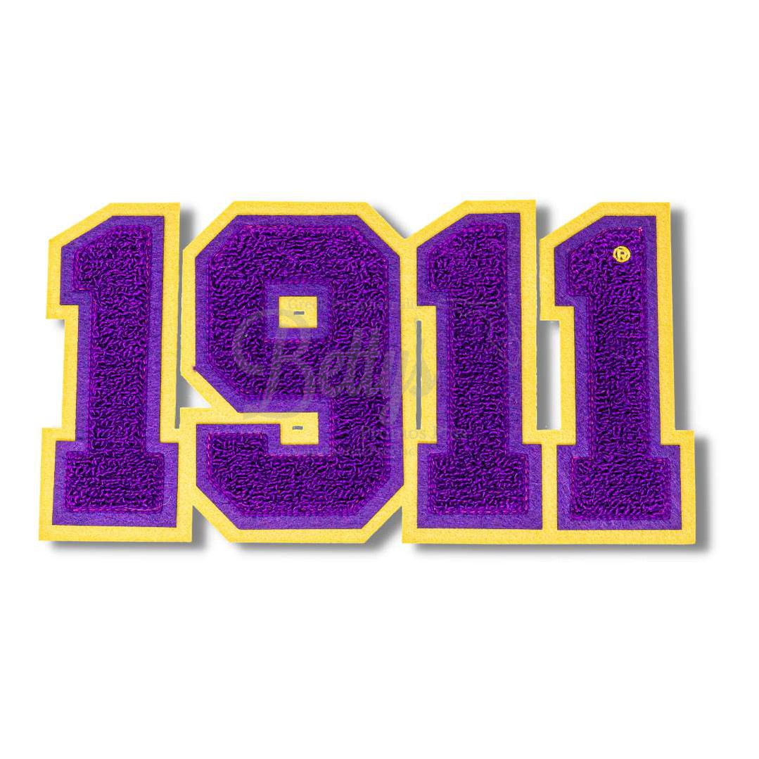 Omega Psi Phi ΩΨΦ 1911 Chenille Embroidered PatchPurple-Betty's Promos Plus Greek Paraphernalia