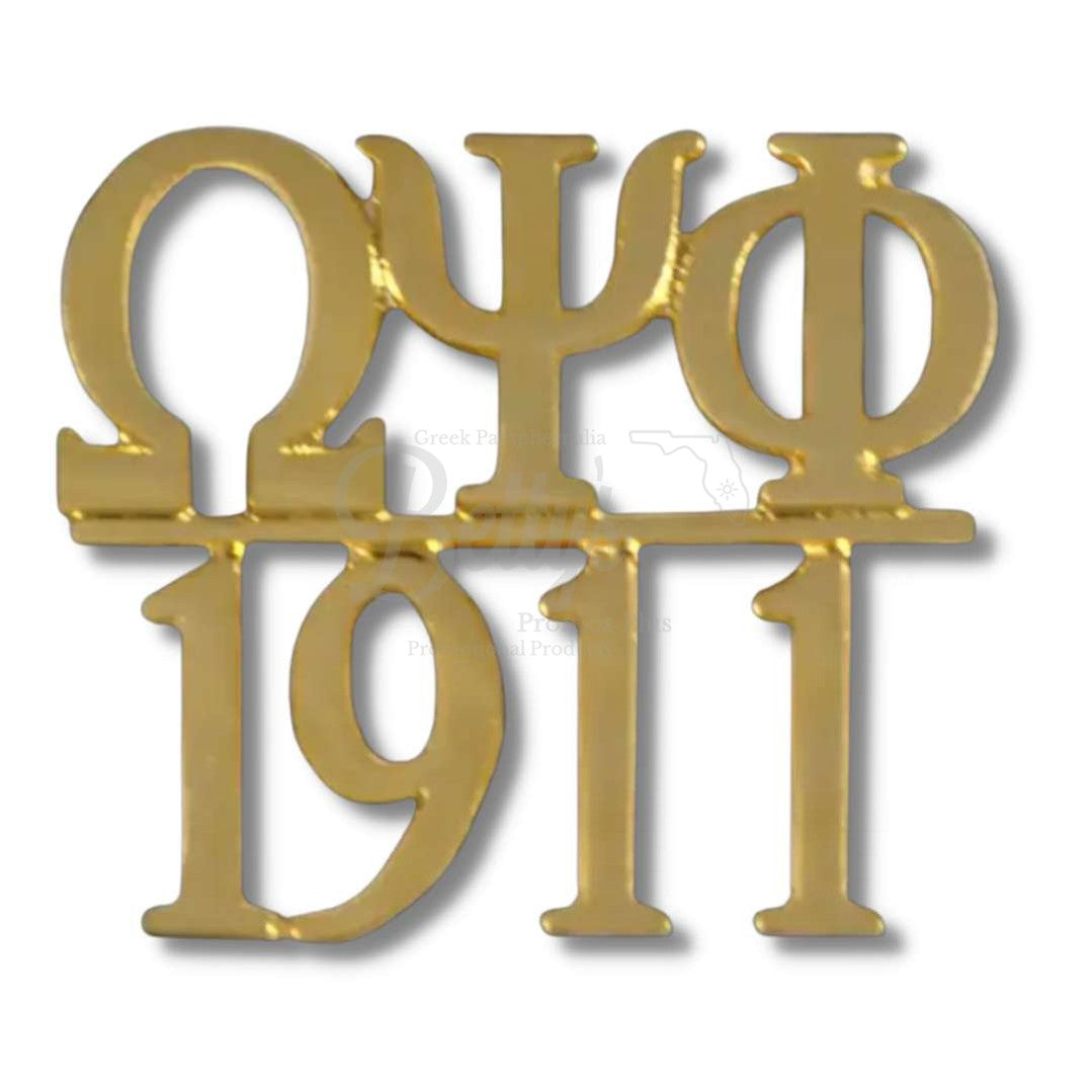 Omega Psi Phi ΩΨΦ 1911 Greek Lapel PinGold-Betty's Promos Plus Greek Paraphernalia