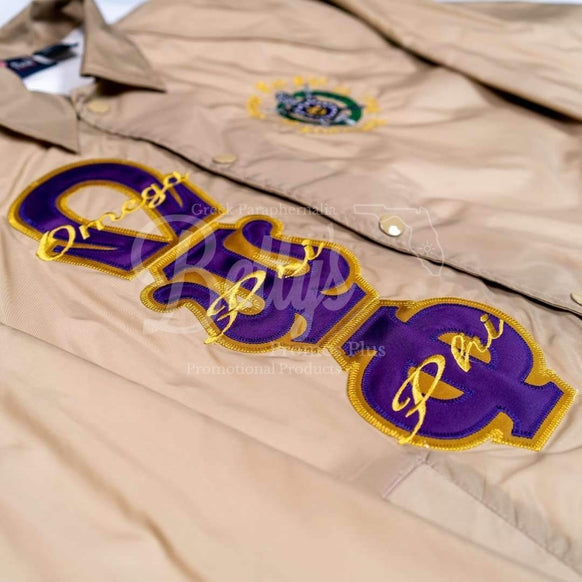 Omega Psi Phi ΩΨΦ Double-Stitched Embroidered Windbreaker Greek Line Jacket-Betty's Promos Plus Greek Paraphernalia