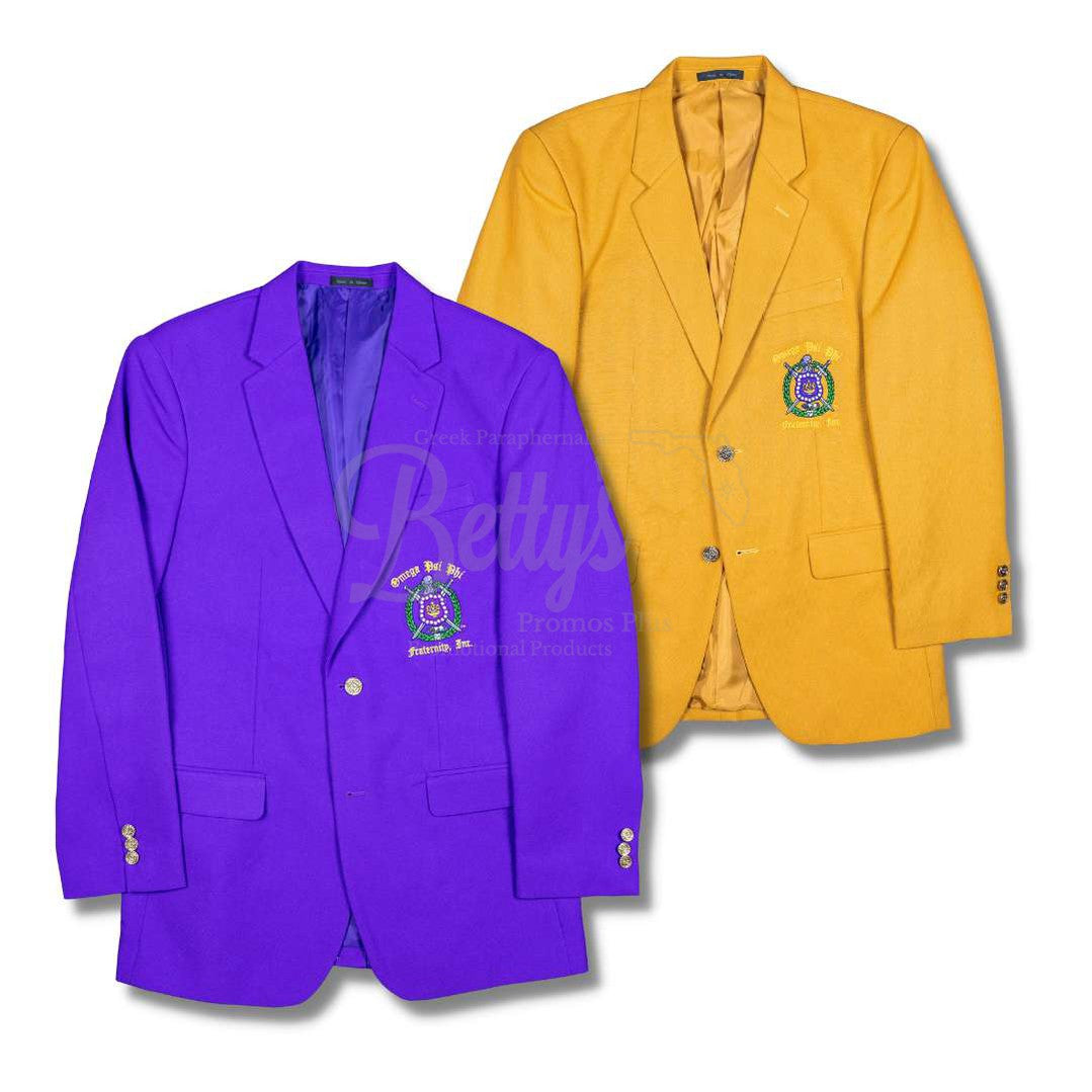 Omega Psi Phi ΩΨΦ Embroidered Shield Crest Blazer Sport Coat-Betty's Promos Plus Greek Paraphernalia