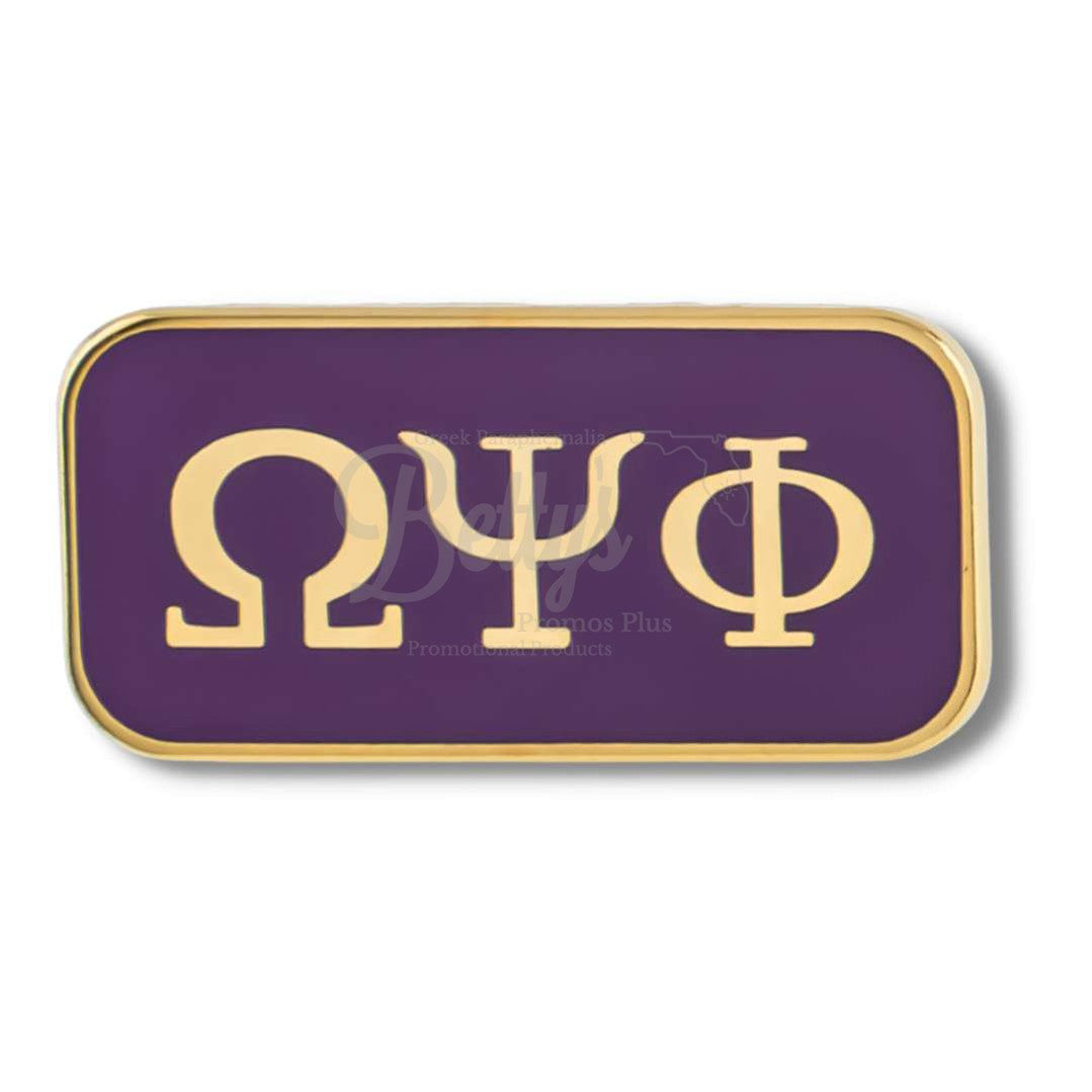 Omega Psi Phi ΩΨΦ Greek Letters Bar Lapel PinPurple-Betty's Promos Plus Greek Paraphernalia
