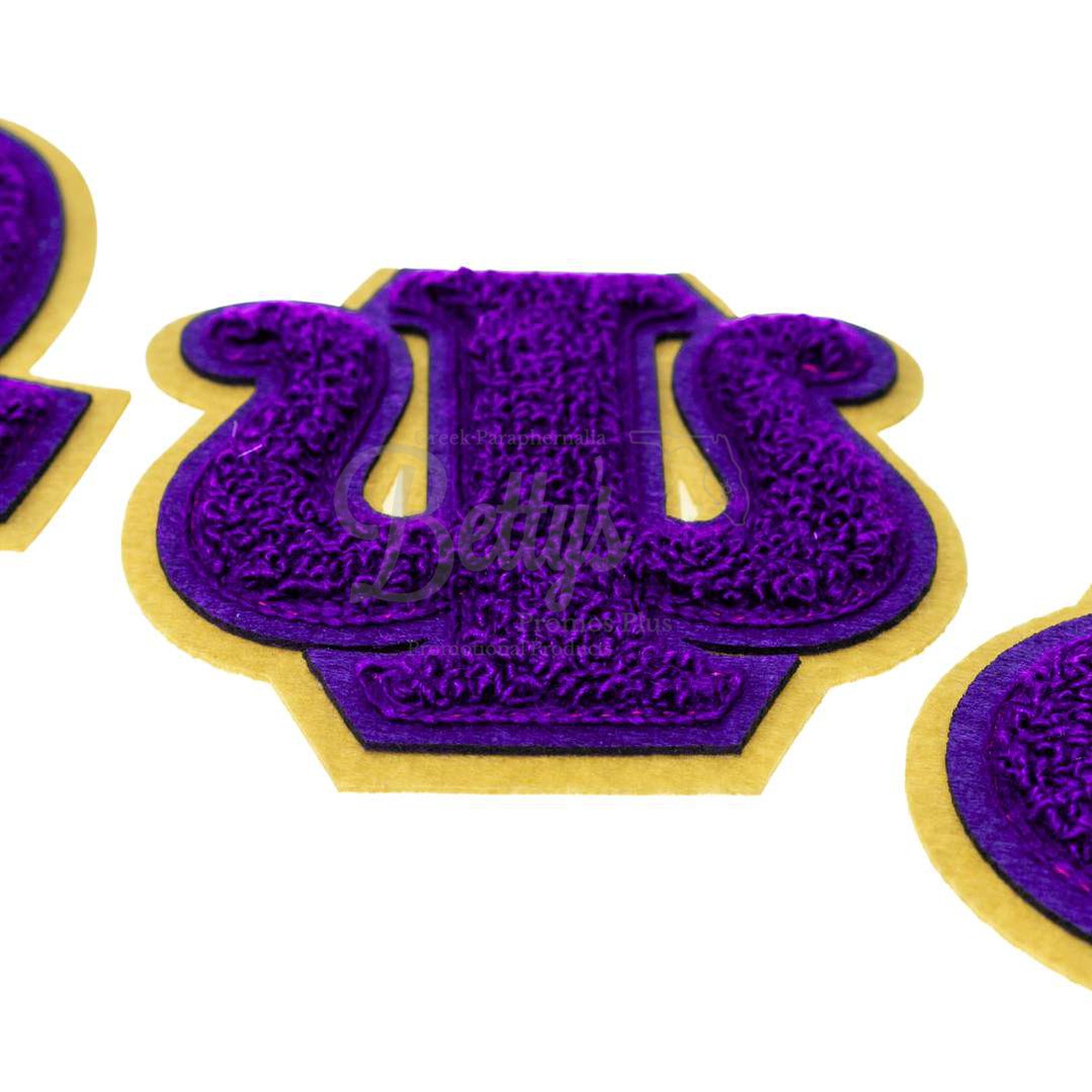 Omega Psi Phi ΩΨΦ Greek Letters Set of 3 Chenille Letter Patch Set for JacketsPurple-Betty's Promos Plus Greek Paraphernalia