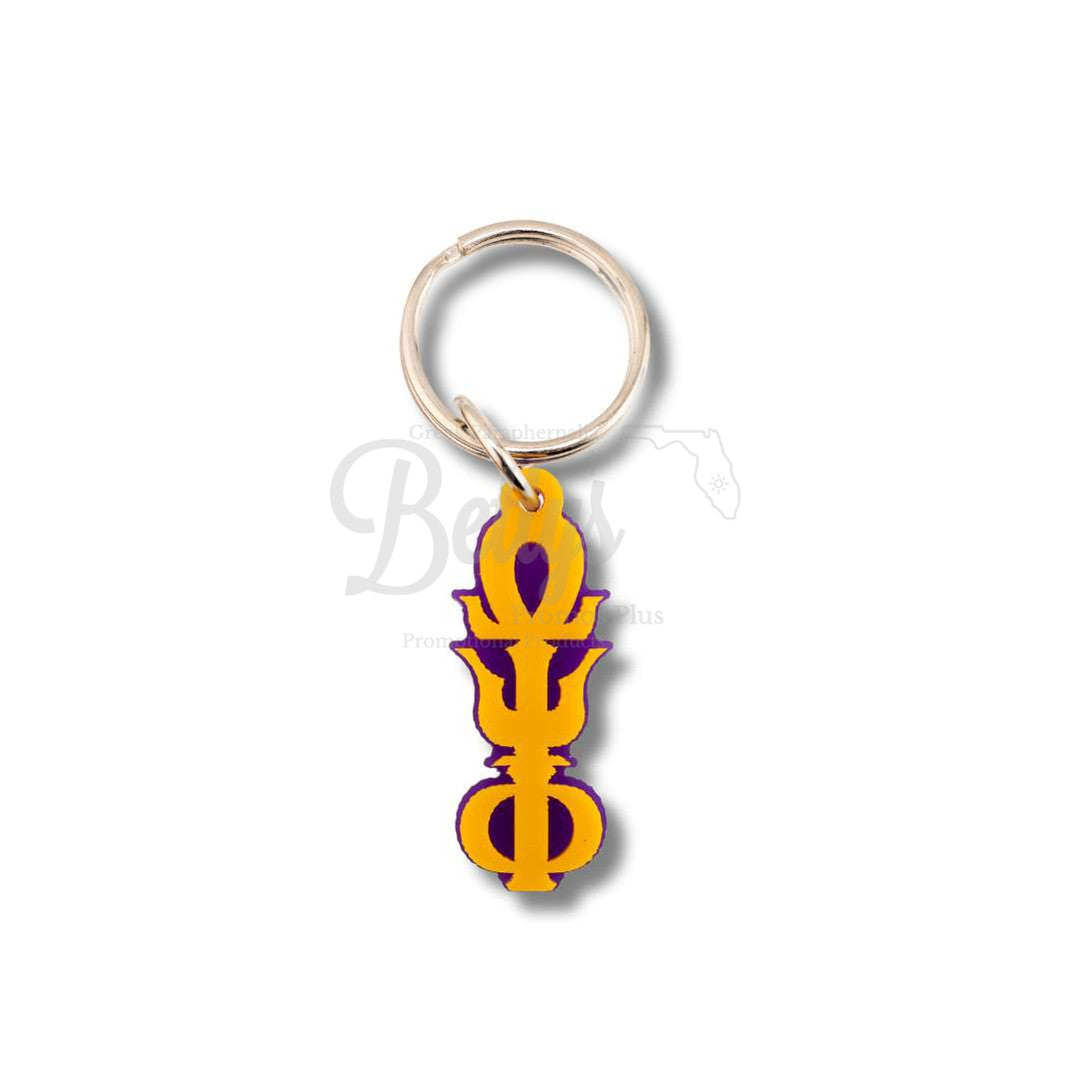 Omega Psi Phi ΩΨΦ Greek Letters Vertical Acrylic KeychainGold-Small-Betty's Promos Plus Greek Paraphernalia