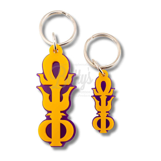 Omega Psi Phi ΩΨΦ Greek Letters Vertical Acrylic Keychain-Betty's Promos Plus Greek Paraphernalia