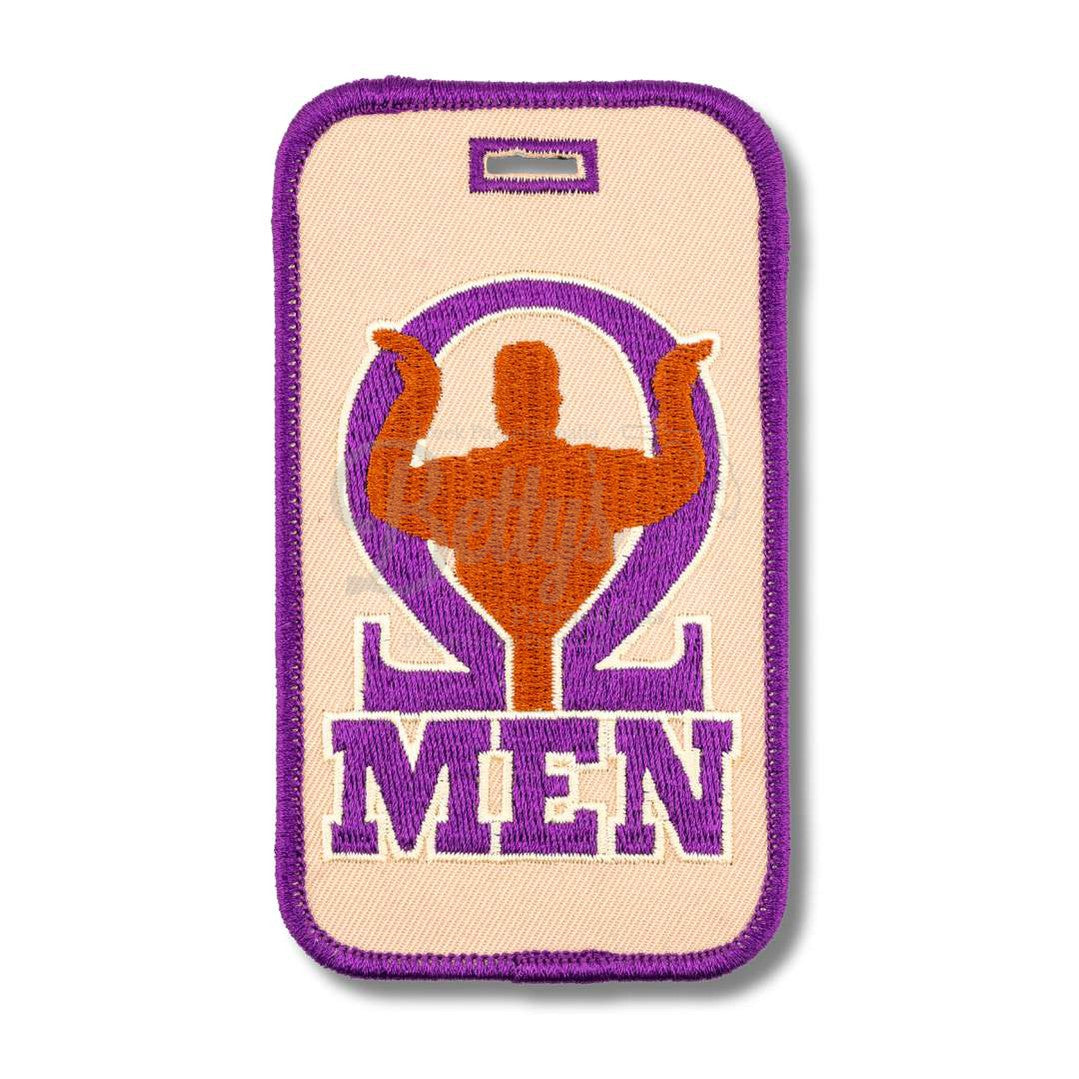 Omega Psi Phi ΩΨΦ Omega Men Embroidered Luggage TagPurple-Betty's Promos Plus Greek Paraphernalia