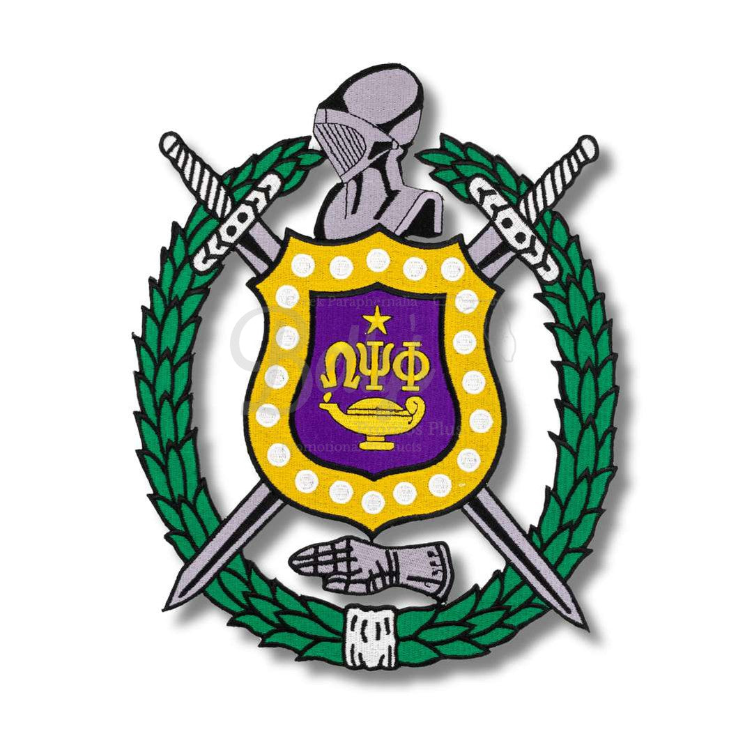 Omega Psi Phi ΩΨΦ Shield Iron-on Embroidery PatchLarge - 10