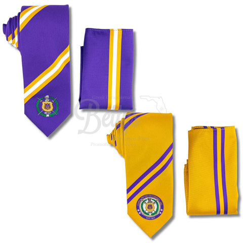 Omega Psi Phi ΩΨΦ Tie and Pocket Square Combo-Betty's Promos Plus Greek Paraphernalia