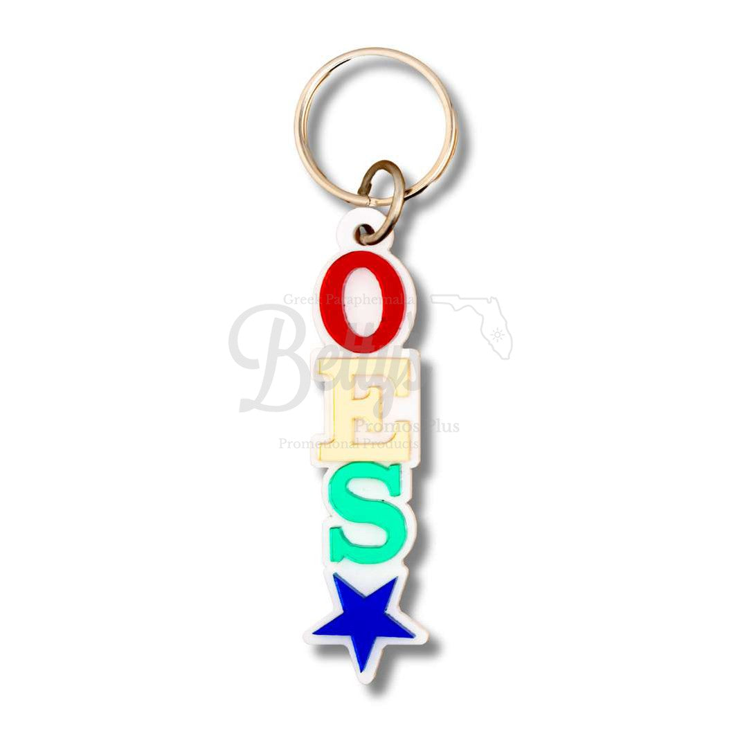 Order of Eastern Star OES Vertical Acrylic KeychainOES-Betty's Promos Plus Greek Paraphernalia