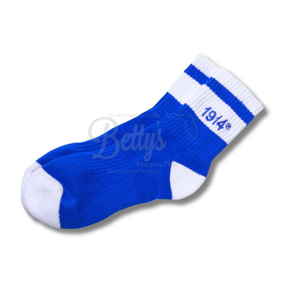 Phi Beta Sigma ΦΒΣ 1914 Quarter SocksBlue-Betty's Promos Plus Greek Paraphernalia