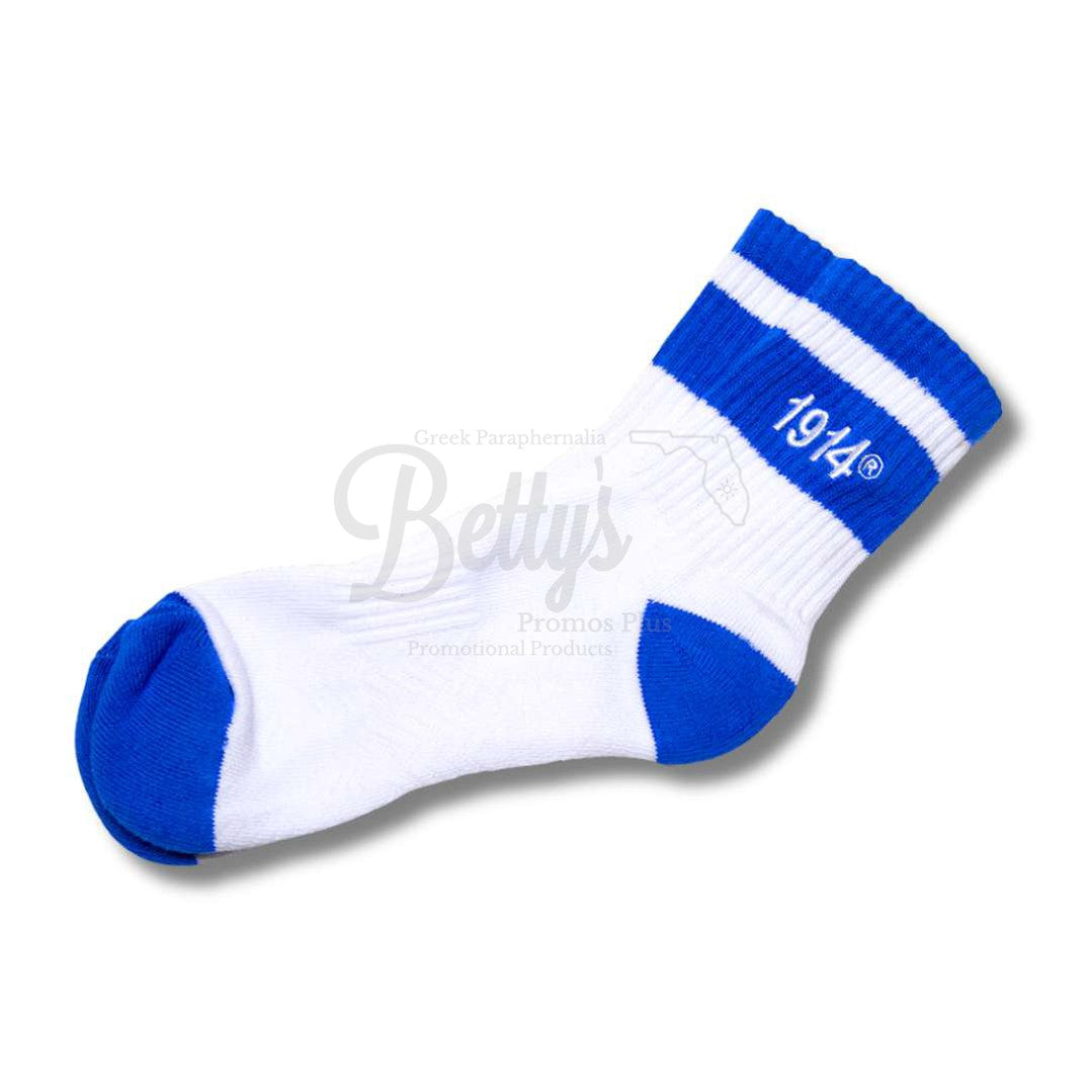 Phi Beta Sigma ΦΒΣ 1914 Quarter SocksWhite-Betty's Promos Plus Greek Paraphernalia