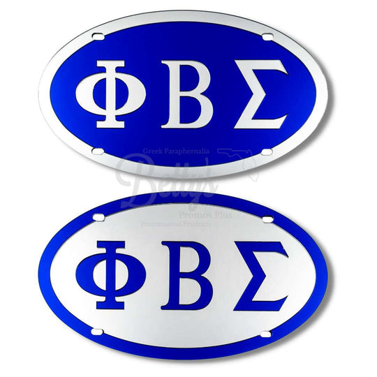 Phi Beta Sigma ΦΒΣ Acrylic Mirror Laser Engraved Oval Auto Tag License Plate-Betty's Promos Plus Greek Paraphernalia