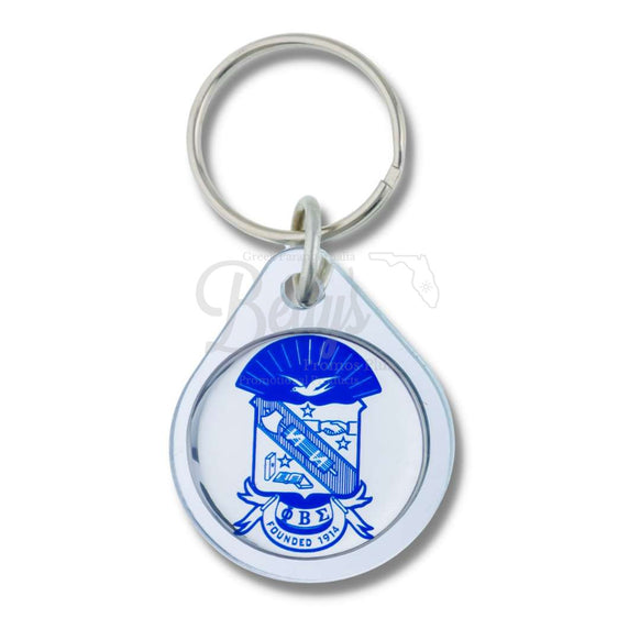 Phi Beta Sigma ΦΒΣ Circular Acrylic Keychain with Shield or Greek LettersSilver-Shield-Betty's Promos Plus Greek Paraphernalia