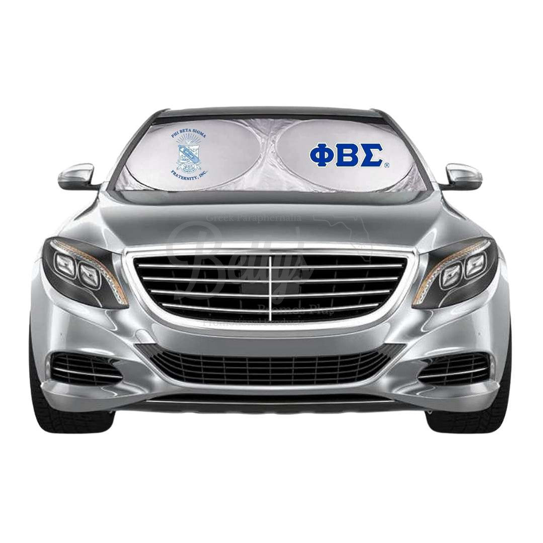 Phi Beta Sigma ΦΒΣ Collapsible Car Sun Shade with PouchBlue-Betty's Promos Plus Greek Paraphernalia