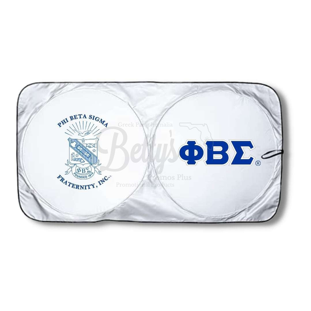 Phi Beta Sigma ΦΒΣ Collapsible Car Sun Shade with PouchBlue-Betty's Promos Plus Greek Paraphernalia