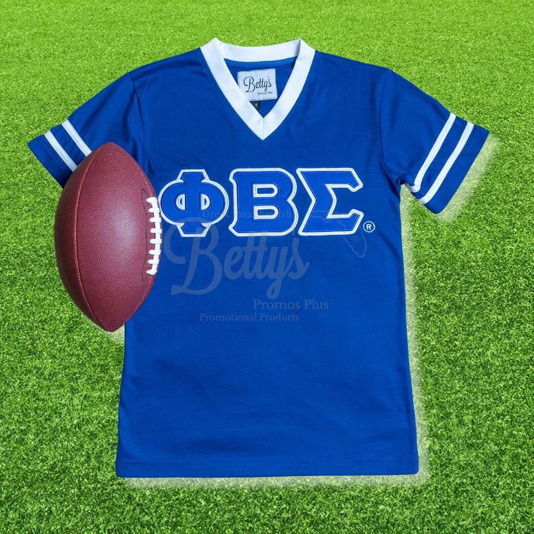 Phi Beta Sigma ΦΒΣ Double Stitched Appliqué Embroidered Jersey T-Shirt-Betty's Promos Plus Greek Paraphernalia