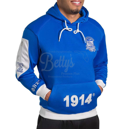 Phi Beta Sigma ΦΒΣ Elite Pullover HoodieBlue-Medium-Betty's Promos Plus Greek Paraphernalia