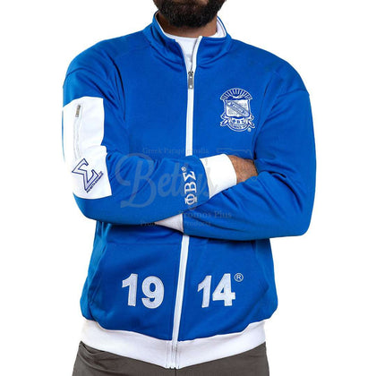 Phi Beta Sigma ΦΒΣ Elite Track JacketBlue-Medium-Betty's Promos Plus Greek Paraphernalia