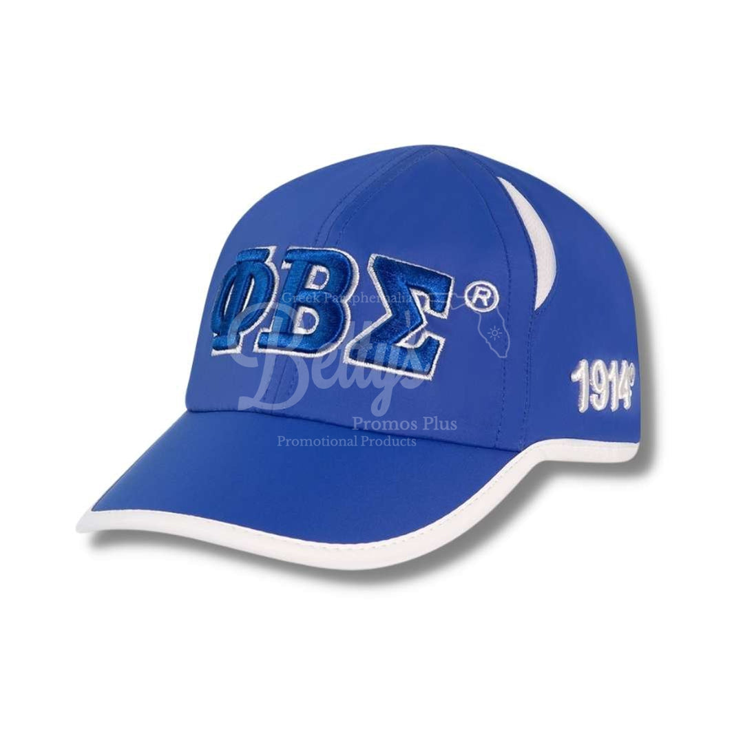 Phi Beta Sigma ΦΒΣ Embroidered Greek Letters Featherlight Moisture Wicking HatBlue-Betty's Promos Plus Greek Paraphernalia