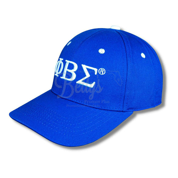 Phi Beta Sigma ΦΒΣ Embroidered Shield Baseball CapBlue-Betty's Promos Plus Greek Paraphernalia