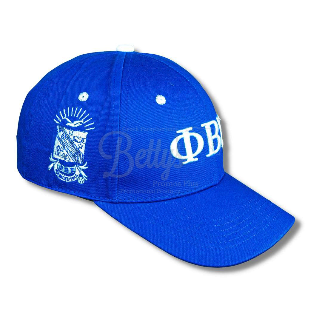 Phi Beta Sigma ΦΒΣ Embroidered Shield Baseball CapBlue-Betty's Promos Plus Greek Paraphernalia
