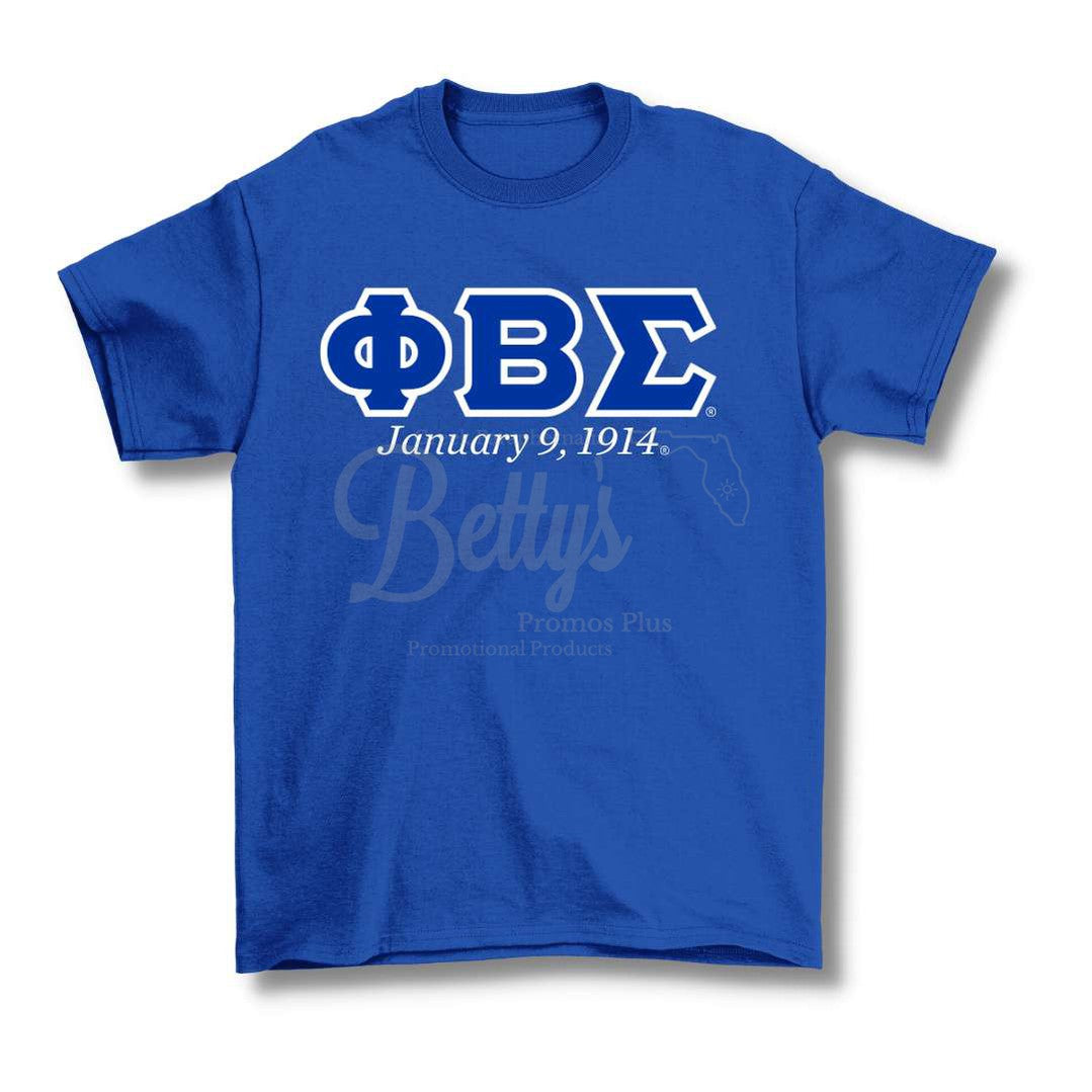 Phi Beta Sigma ΦΒΣ Founding Date Screen Printed T-ShirtBlue-Small-Betty's Promos Plus Greek Paraphernalia